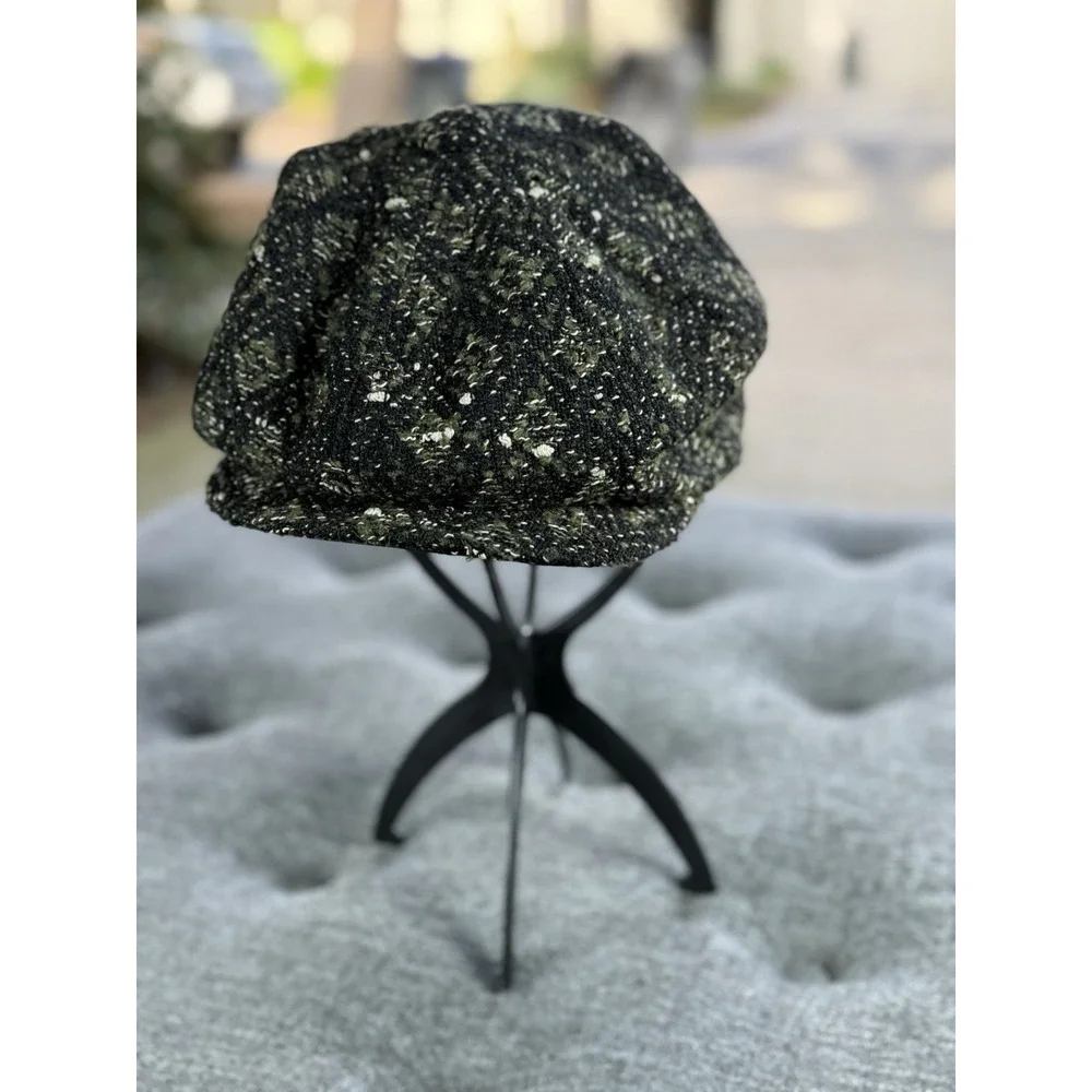 Goorin‎ Bros Woolrich Flat Cap Hat S/M Green Tweed Wool Blend Newsboy Beret USA